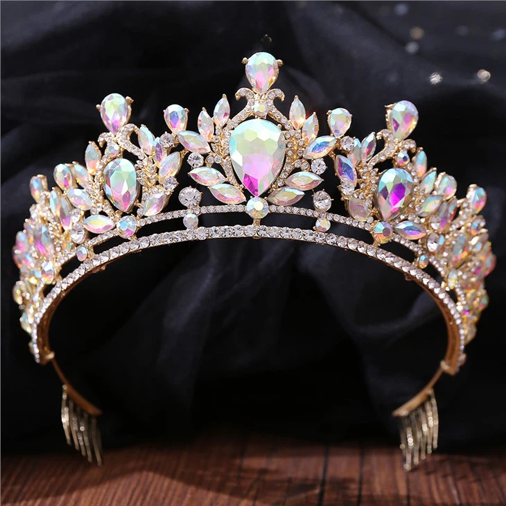 Wholesale meyè vann Bridal Crown dyadèm Anivèsè ti fi Princess Pageant Peny Crown dyadèm